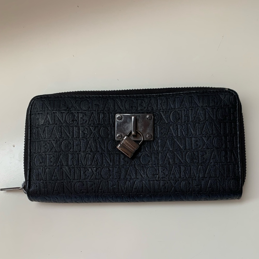 Black Armani exchange post wallet